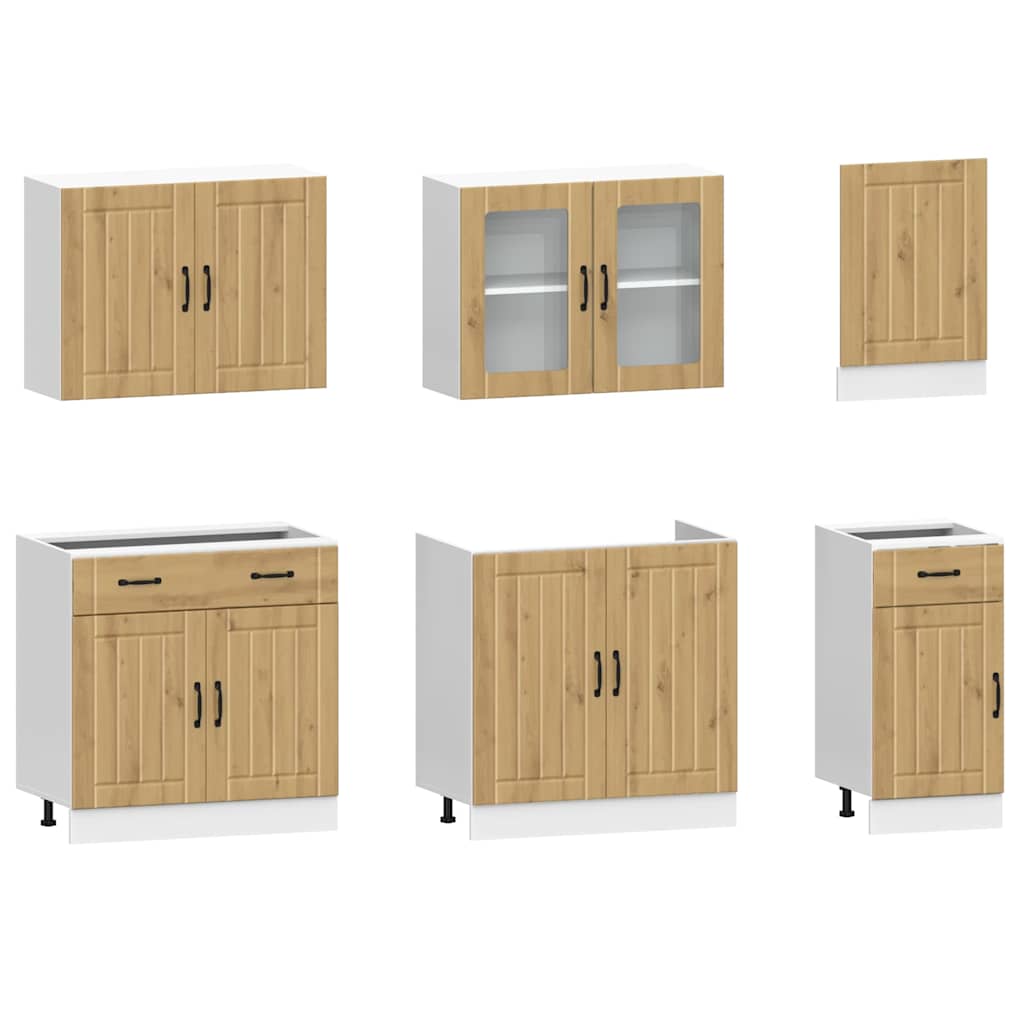 vidaXL 7 Piece Kitchen Cabinet Set "Kalmar" Artisan Oak Engineered Wood 4