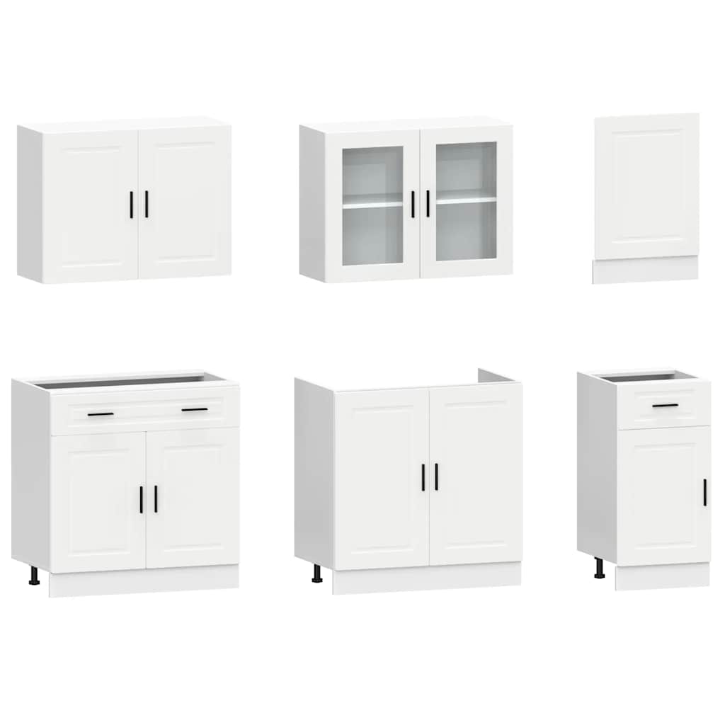 vidaXL 7 Piece Kitchen Cabinet Set "Porto" White Engineered Wood 4