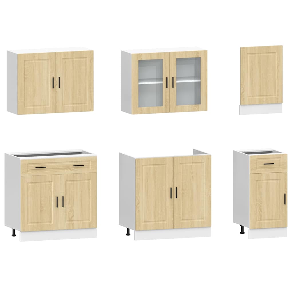 vidaXL 7 Piece Kitchen Cabinet Set "Porto" Sonoma Oak Engineered Wood 4