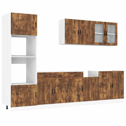 vidaXL 7 Piece Kitchen Cabinet Set "Kalmar" Smoked Oak Engineered Wood 2