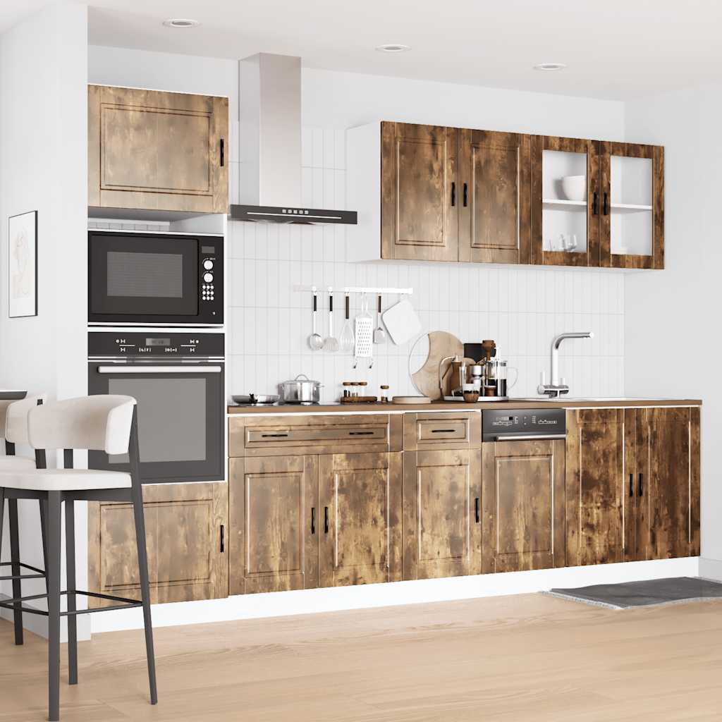 vidaXL 7 Piece Kitchen Cabinet Set "Kalmar" Smoked Oak Engineered Wood 3