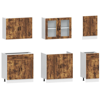 vidaXL 7 Piece Kitchen Cabinet Set "Kalmar" Smoked Oak Engineered Wood 4