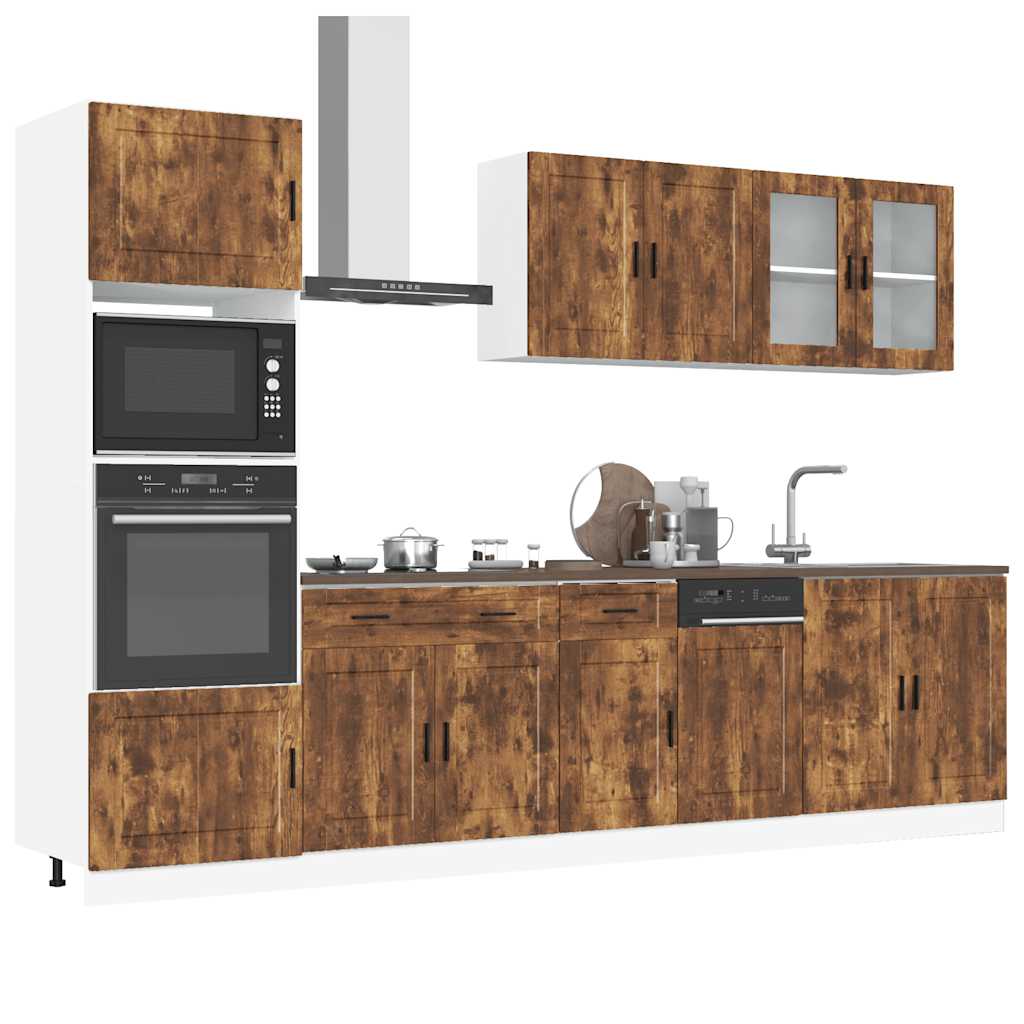 vidaXL 7 Piece Kitchen Cabinet Set "Kalmar" Smoked Oak Engineered Wood 1