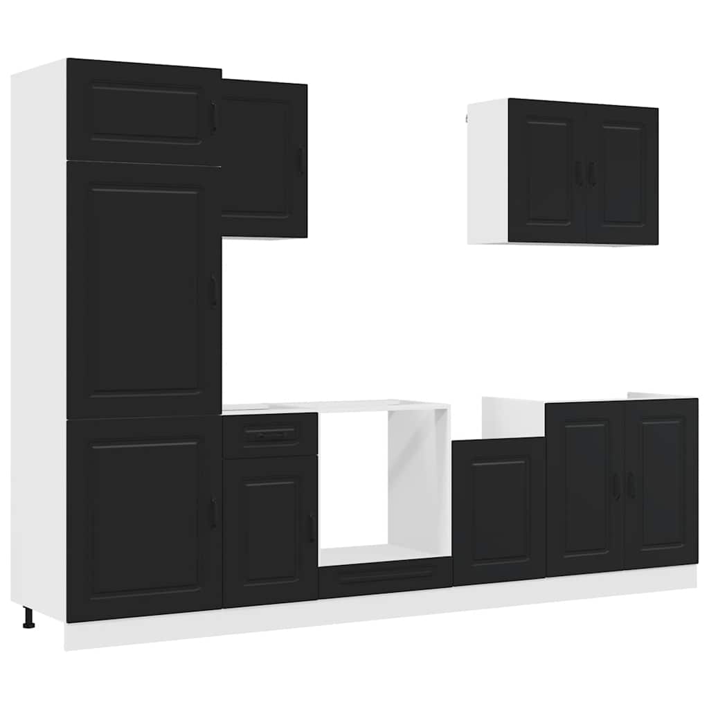 vidaXL 7 Piece Kitchen Cabinet Set "Kalmar" Black Engineered Wood 2