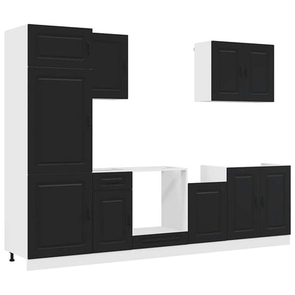 vidaXL 7 Piece Kitchen Cabinet Set "Kalmar" Black Engineered Wood 2