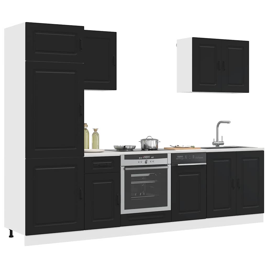 vidaXL 7 Piece Kitchen Cabinet Set "Kalmar" Black Engineered Wood 3
