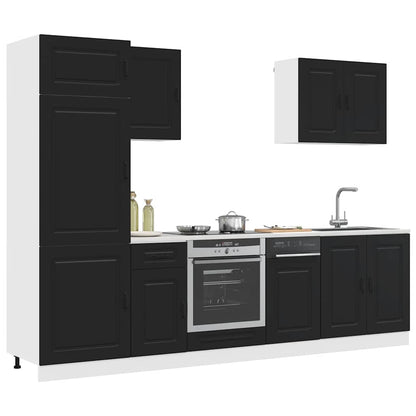 vidaXL 7 Piece Kitchen Cabinet Set "Kalmar" Black Engineered Wood 3