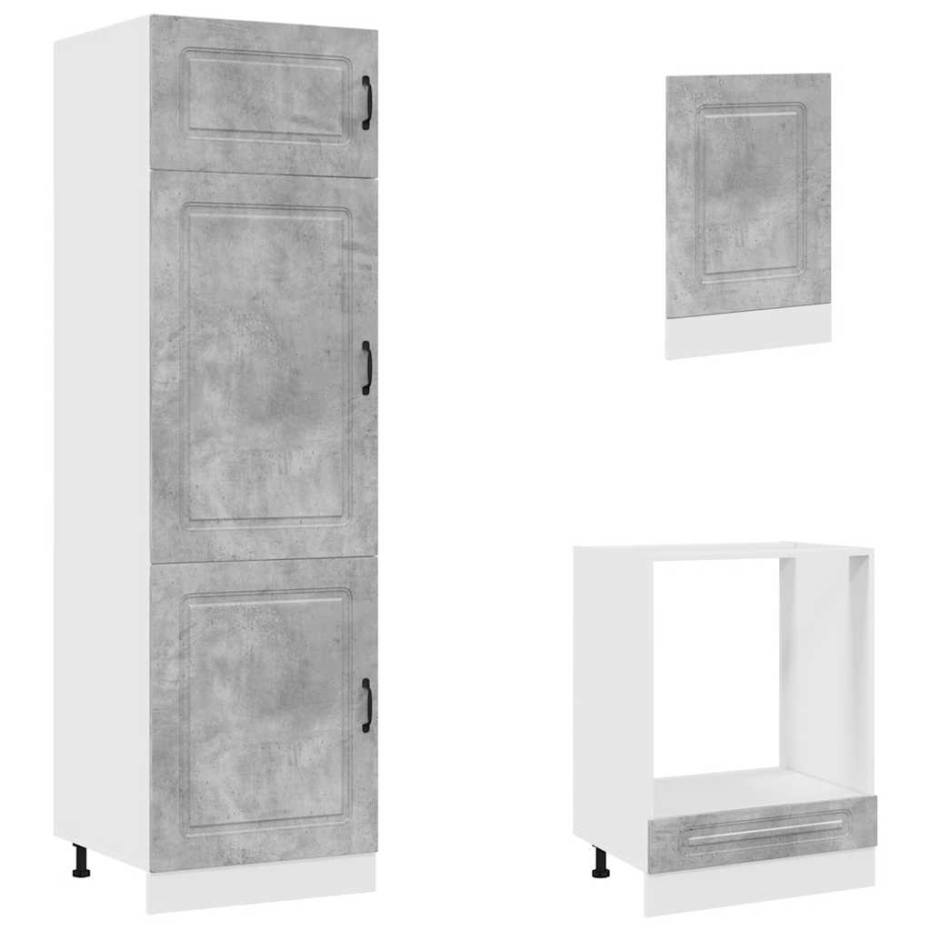 vidaXL 7 Piece Kitchen Cabinet Set Kalmar Concrete Grey Engineered Wood 5