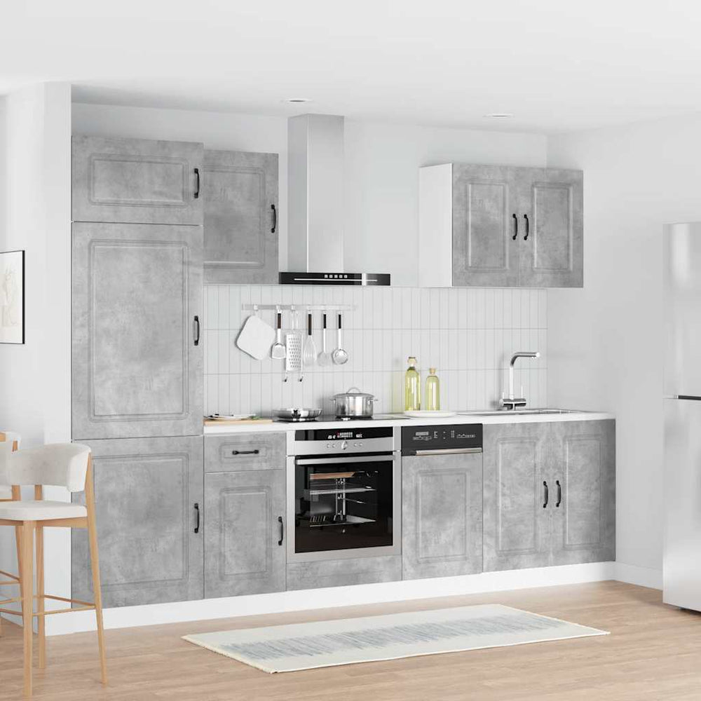 vidaXL 7 Piece Kitchen Cabinet Set Kalmar Concrete Grey Engineered Wood