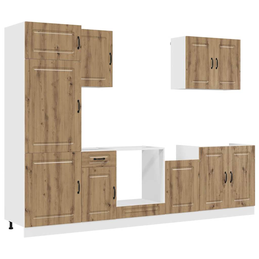 vidaXL 7 Piece Kitchen Cabinet Set "Kalmar" Artisan Oak Engineered Wood 2