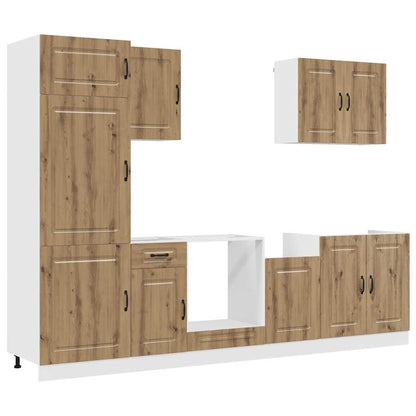 vidaXL 7 Piece Kitchen Cabinet Set "Kalmar" Artisan Oak Engineered Wood 2