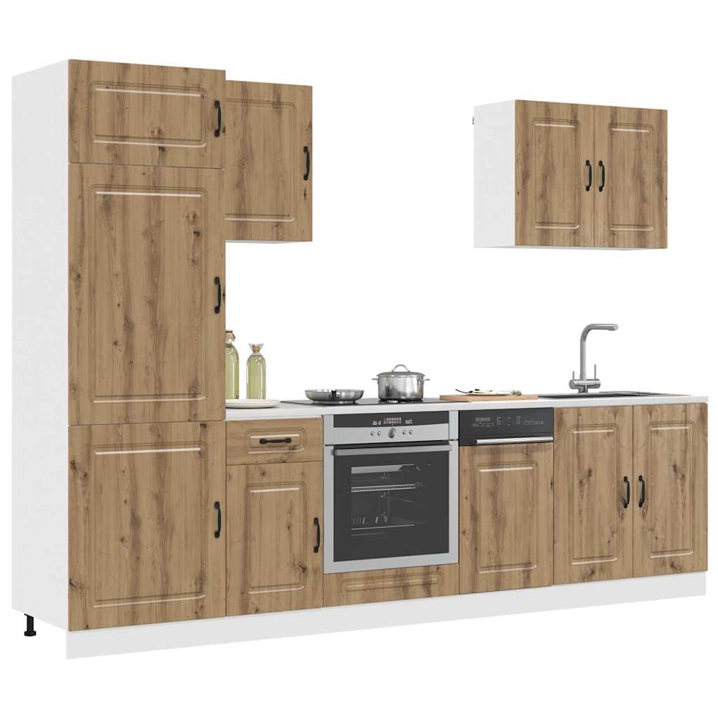 vidaXL 7 Piece Kitchen Cabinet Set "Kalmar" Artisan Oak Engineered Wood 3