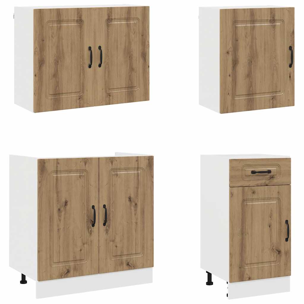 vidaXL 7 Piece Kitchen Cabinet Set "Kalmar" Artisan Oak Engineered Wood 4