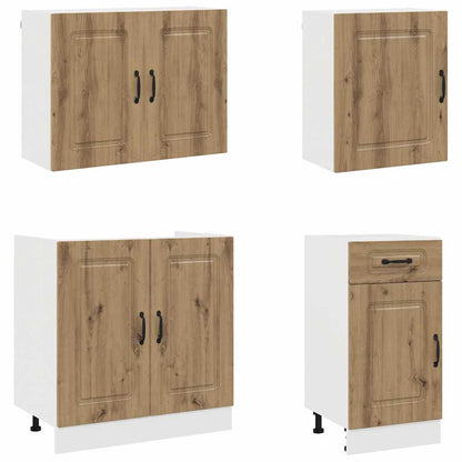 vidaXL 7 Piece Kitchen Cabinet Set "Kalmar" Artisan Oak Engineered Wood 4