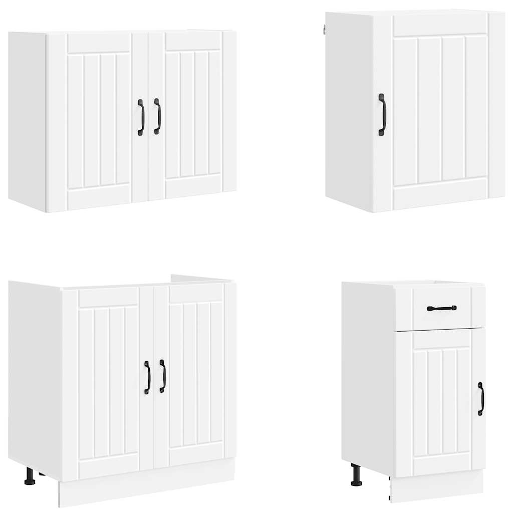 vidaXL 7 Piece Kitchen Cabinet Set "Lucca" White Engineered Wood 4
