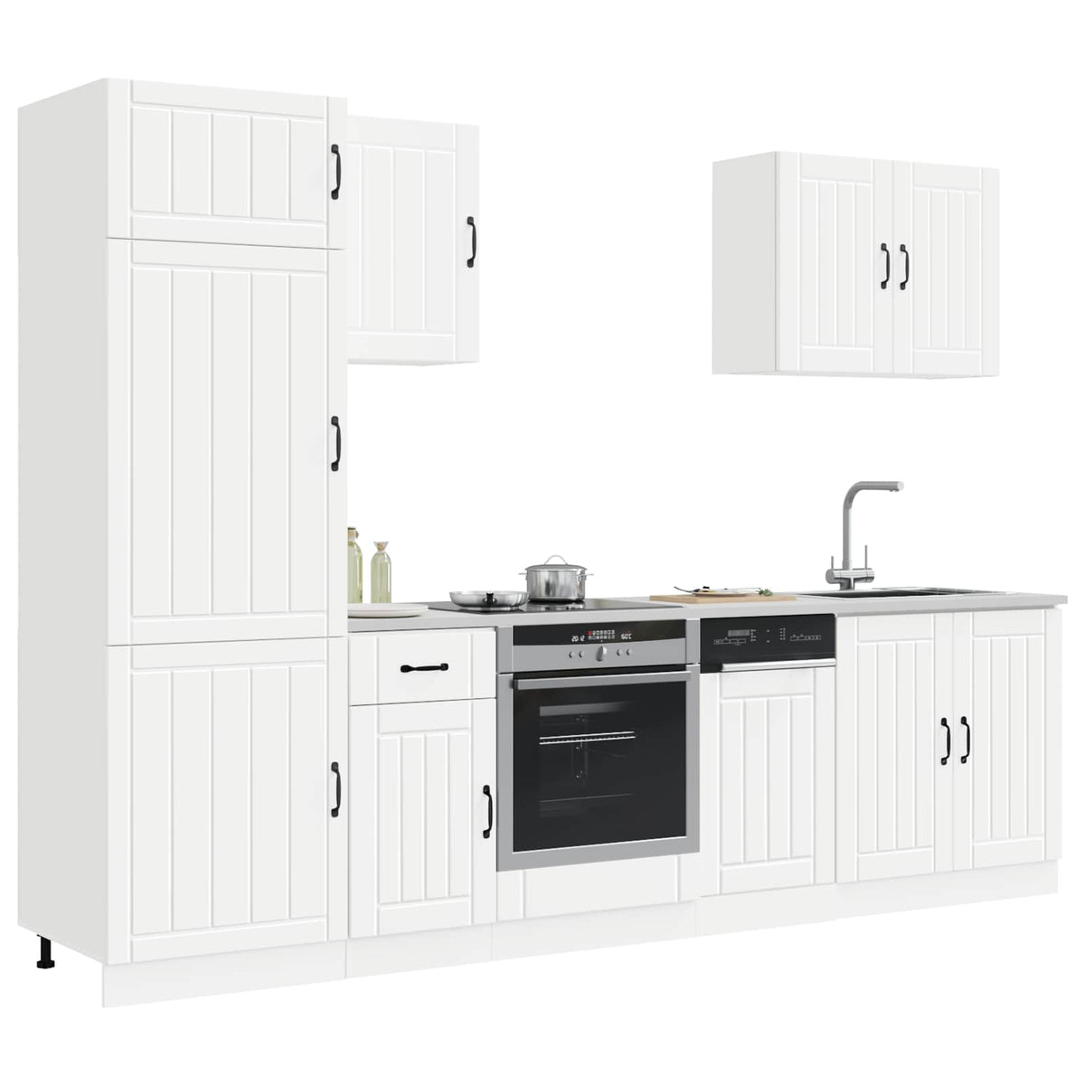 7 Piece Kitchen Cabinet Set "Lucca" Engineered Wood White