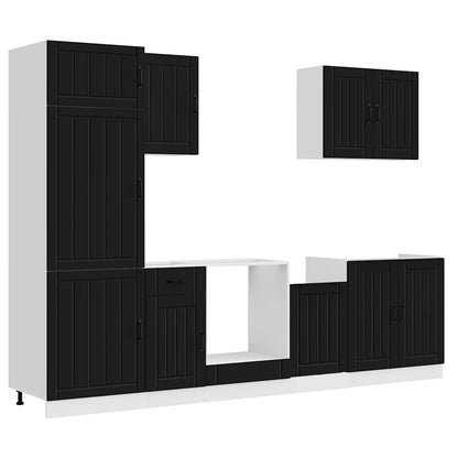 vidaXL 7 Piece Kitchen Cabinet Set "Lucca" Black Engineered Wood 2