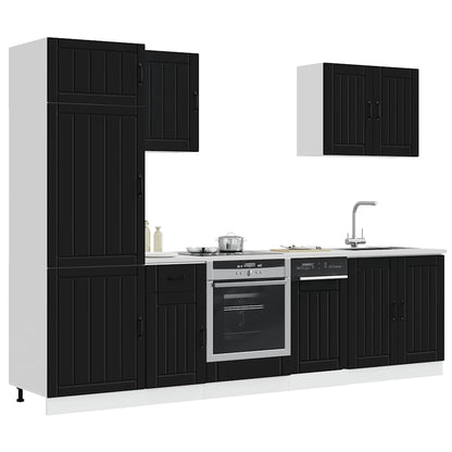 vidaXL 7 Piece Kitchen Cabinet Set "Lucca" Black Engineered Wood 3