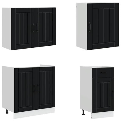 vidaXL 7 Piece Kitchen Cabinet Set "Lucca" Black Engineered Wood 4