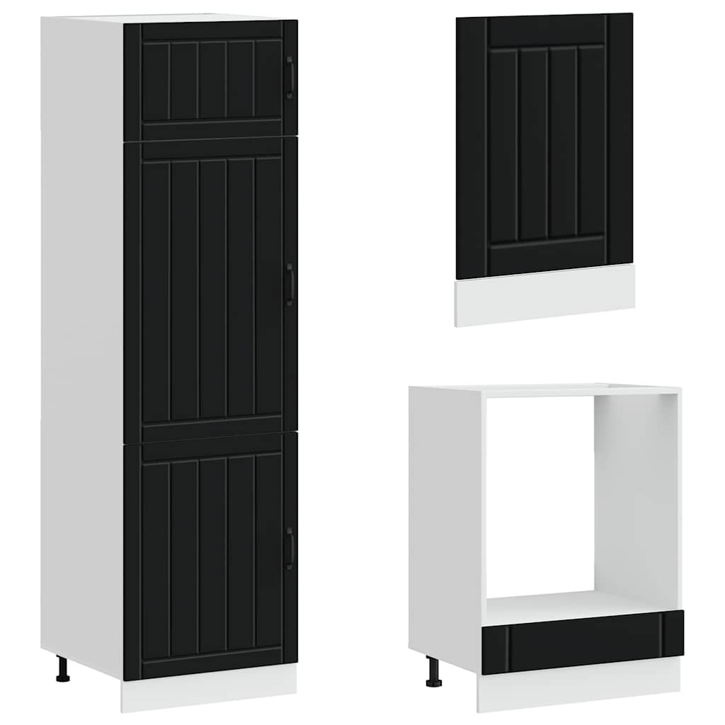 vidaXL 7 Piece Kitchen Cabinet Set "Lucca" Black Engineered Wood 5