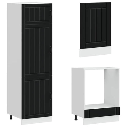 vidaXL 7 Piece Kitchen Cabinet Set "Lucca" Black Engineered Wood 5