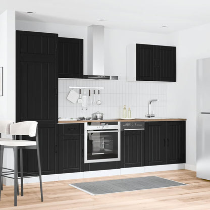 vidaXL 7 Piece Kitchen Cabinet Set "Lucca" Black Engineered Wood 1