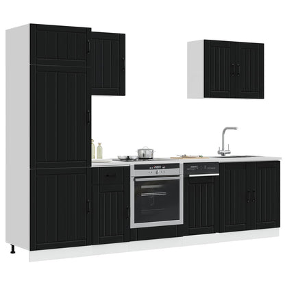 7 Piece Kitchen Cabinet Set "Lucca" Engineered Wood Black