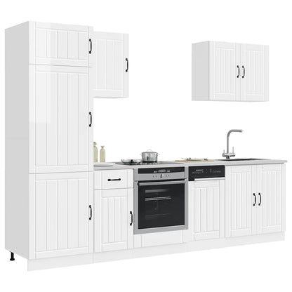 vidaXL 7 Piece Kitchen Cabinet Set "Lucca" High Gloss White Engineered Wood 3