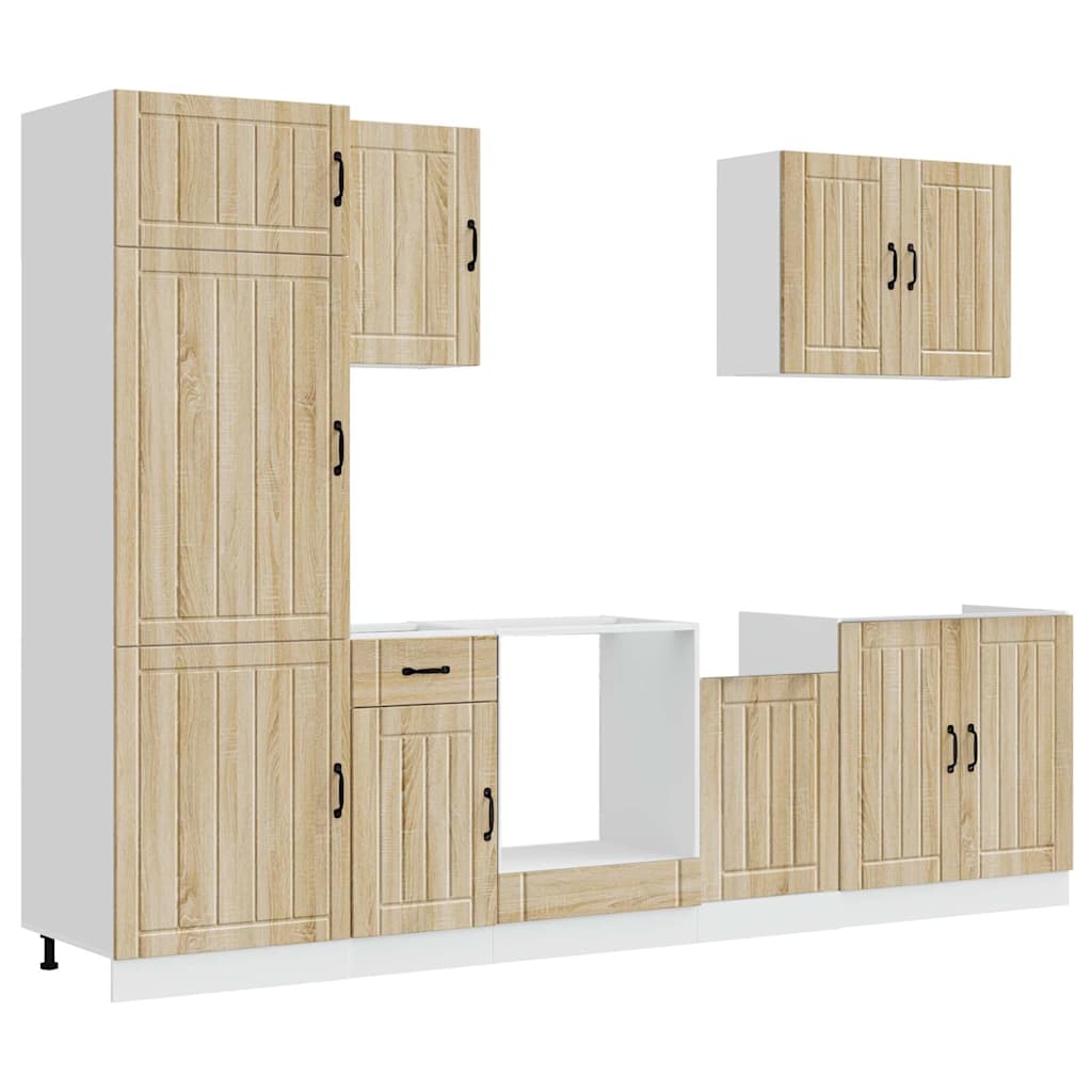 vidaXL 7 Piece Kitchen Cabinet Set "Lucca" Sonoma Oak Engineered Wood 2