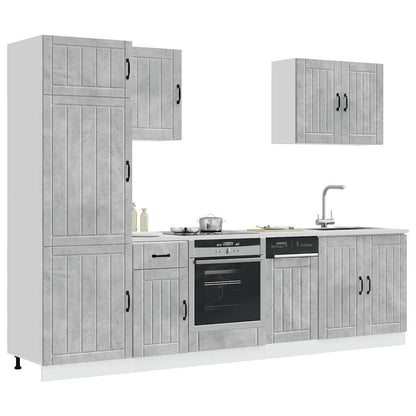 vidaXL 7 Piece Kitchen Cabinet Set "Lucca" Concrete Grey Engineered Wood 3