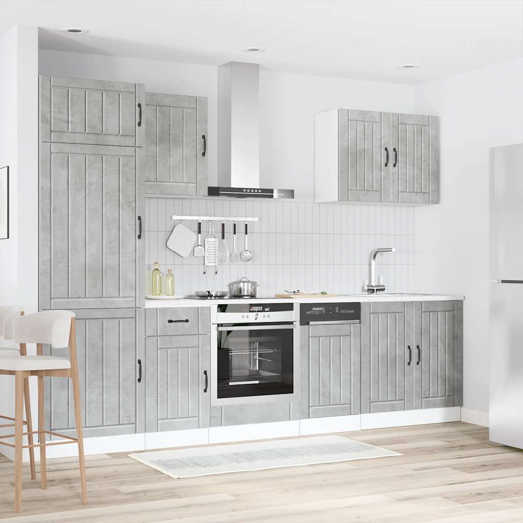 vidaXL 7 Piece Kitchen Cabinet Set "Lucca" Concrete Grey Engineered Wood 1