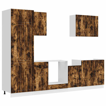vidaXL 7 Piece Kitchen Cabinet Set "Lucca" Smoked Oak Engineered Wood 2