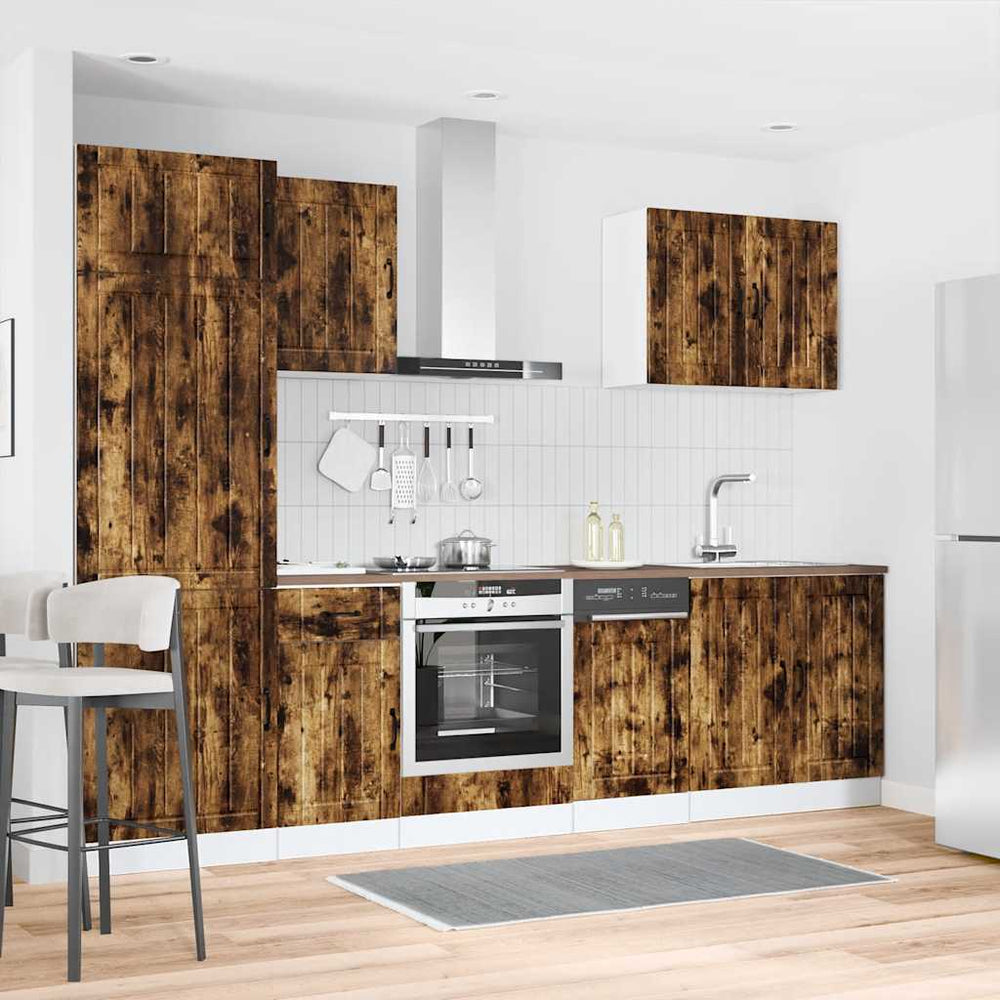 vidaXL 7 Piece Kitchen Cabinet Set "Lucca" Smoked Oak Engineered Wood