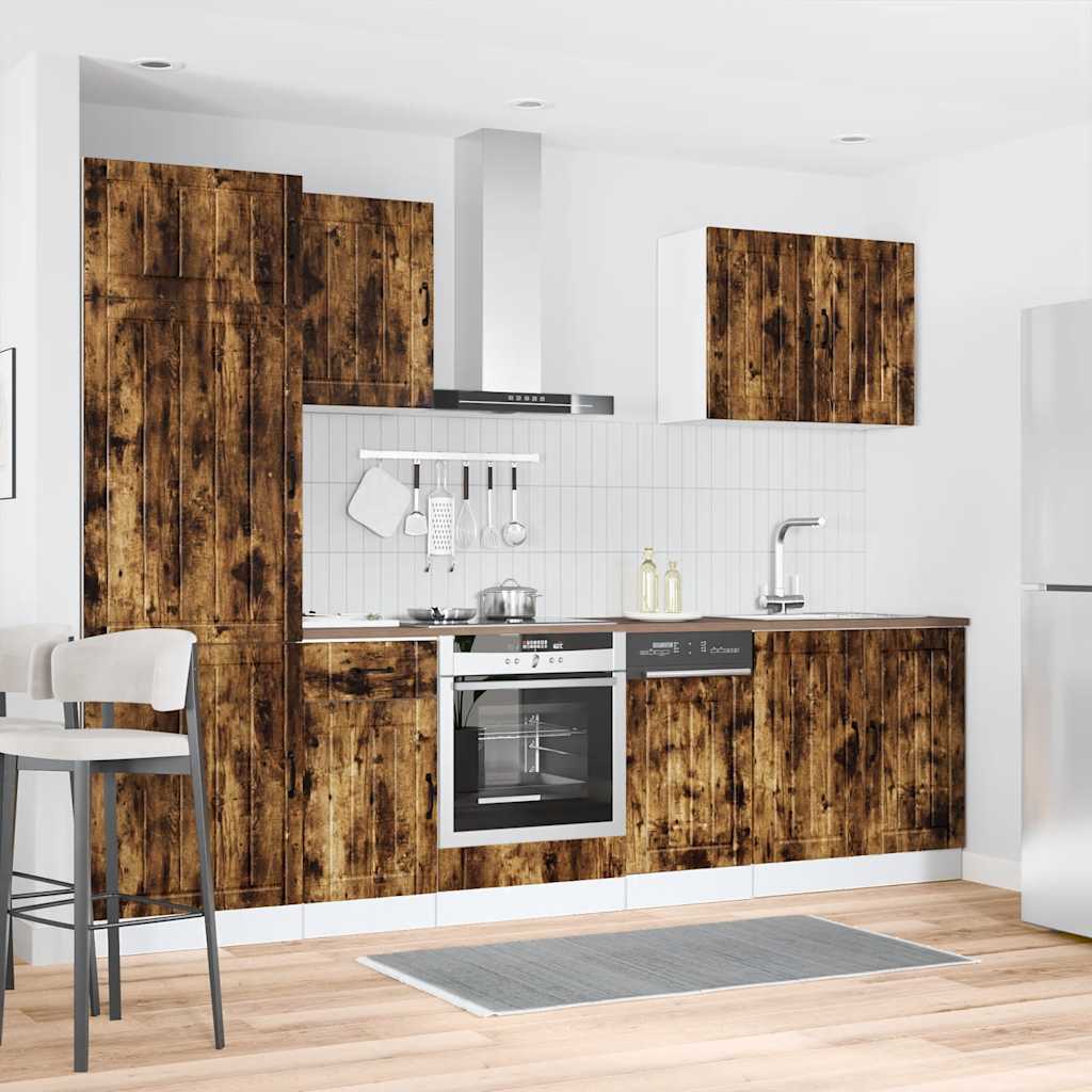 vidaXL 7 Piece Kitchen Cabinet Set "Lucca" Smoked Oak Engineered Wood 1
