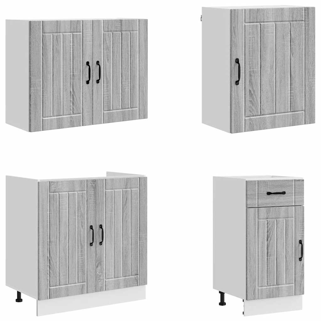 vidaXL 7 Piece Kitchen Cabinet Set "Lucca" Grey Sonoma Engineered Wood 4