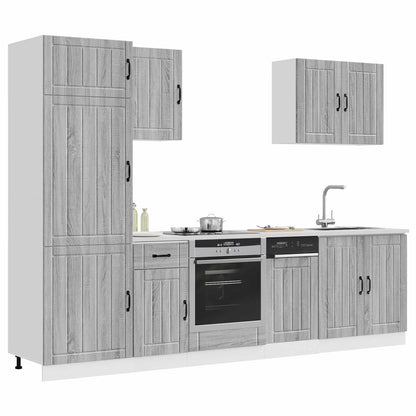 7 Piece Kitchen Cabinet Set "Lucca" Engineered Wood Grey sonoma