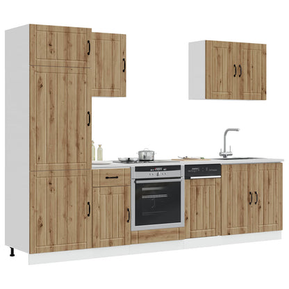 7 Piece Kitchen Cabinet Set "Lucca" Engineered Wood Artisan oak