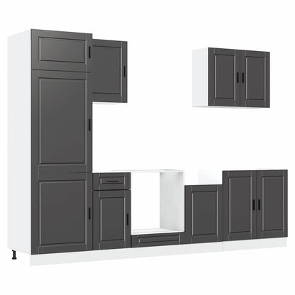 vidaXL 7 Piece Kitchen Cabinet Set "Porto" Black Engineered Wood 2