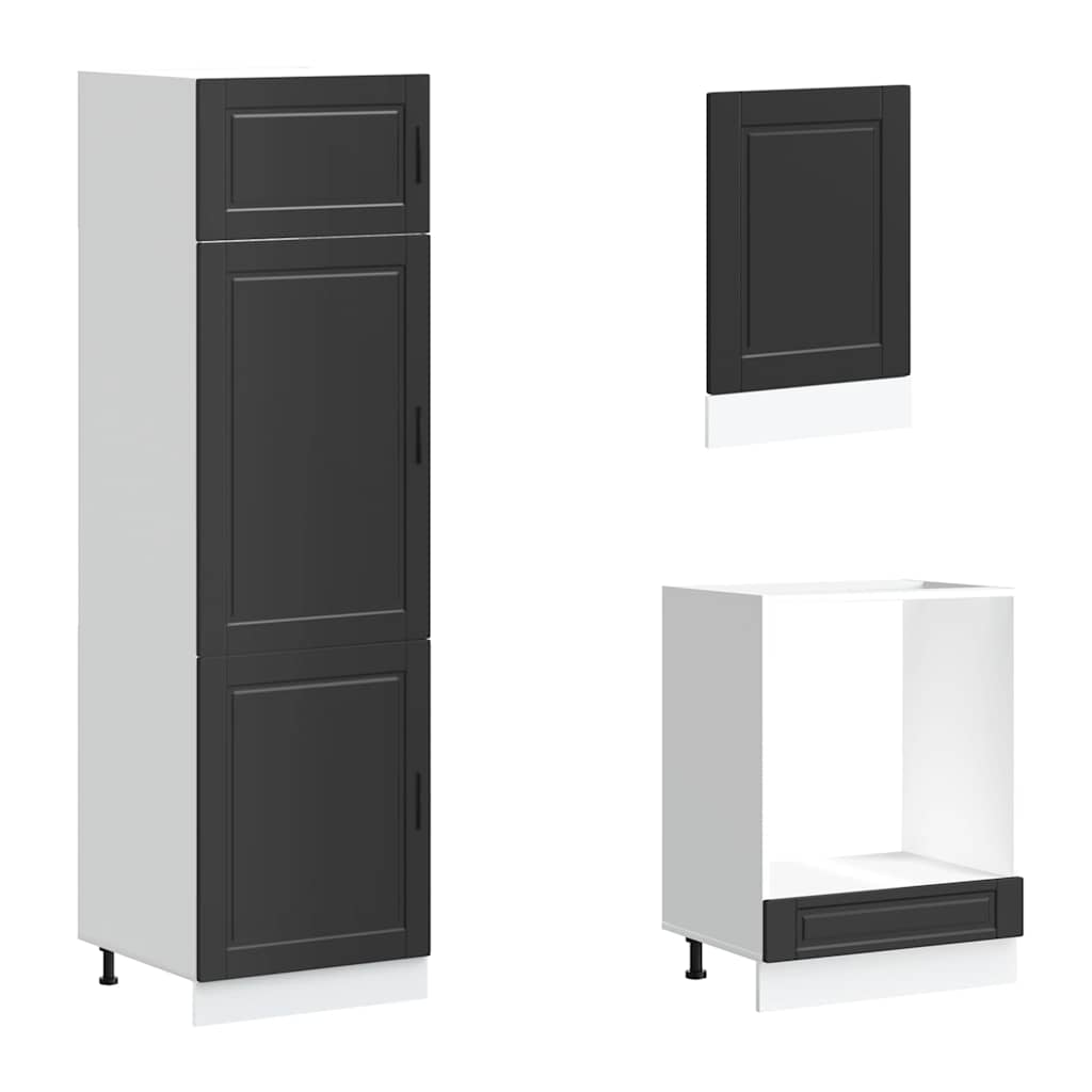 vidaXL 7 Piece Kitchen Cabinet Set "Porto" Black Engineered Wood 5