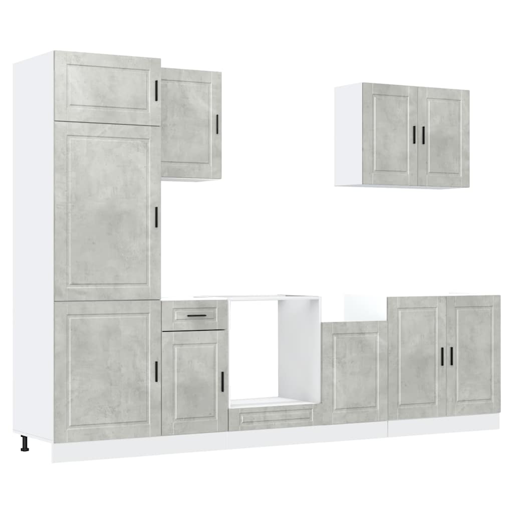vidaXL 7 Piece Kitchen Cabinet Set "Porto" Concrete Grey Engineered Wood 2