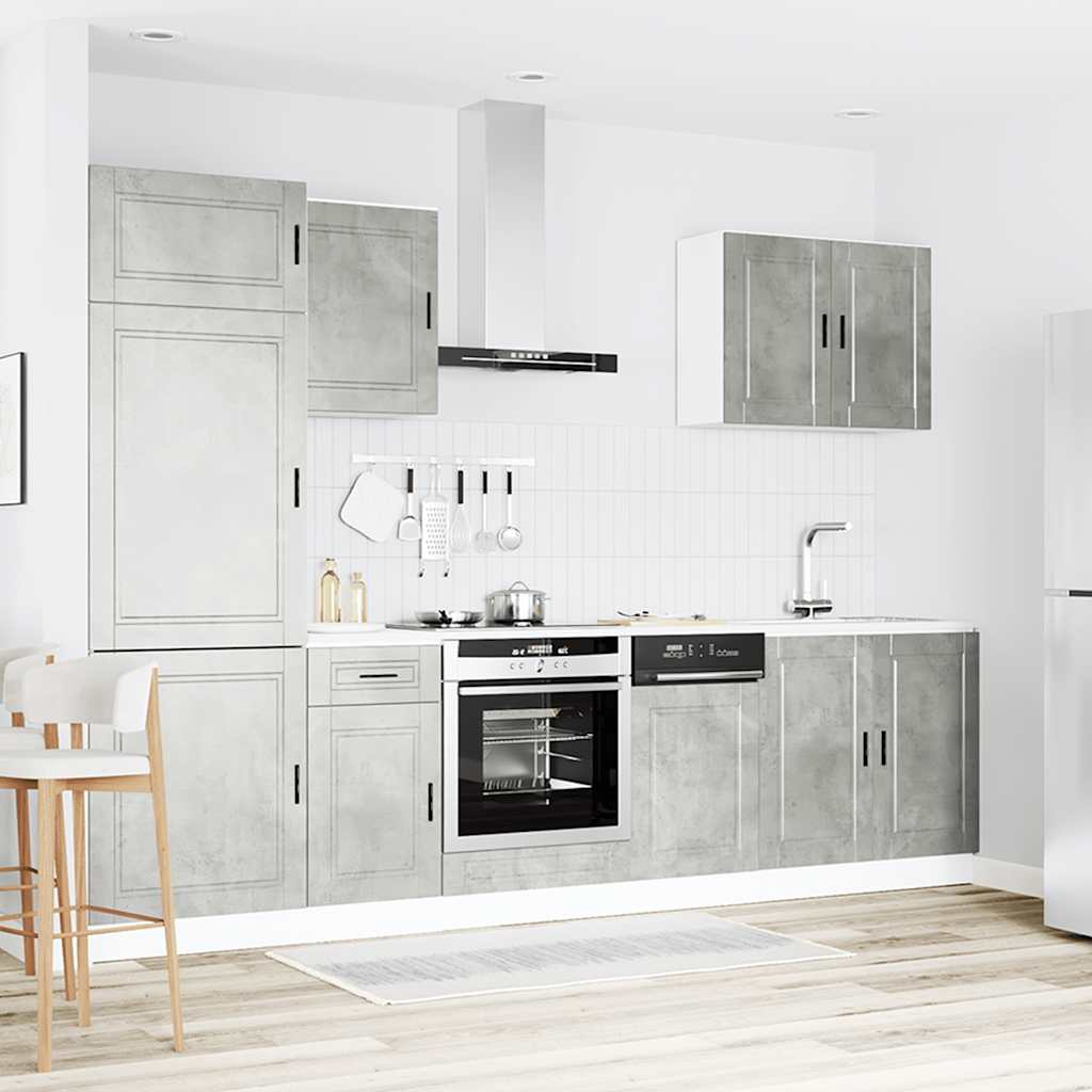 vidaXL 7 Piece Kitchen Cabinet Set "Porto" Concrete Grey Engineered Wood 3
