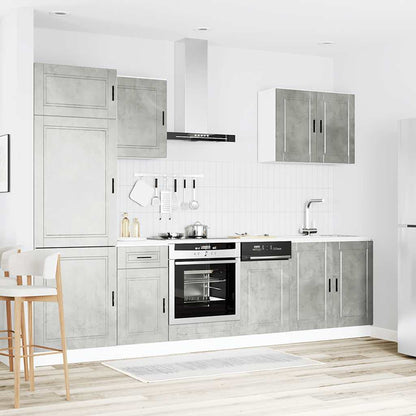 vidaXL 7 Piece Kitchen Cabinet Set "Porto" Concrete Grey Engineered Wood 3