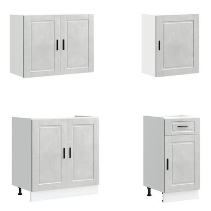 vidaXL 7 Piece Kitchen Cabinet Set "Porto" Concrete Grey Engineered Wood 4