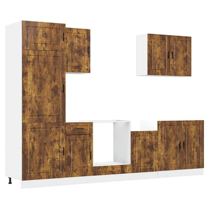 vidaXL 7 Piece Kitchen Cabinet Set "Porto" Smoked Oak Engineered Wood 2