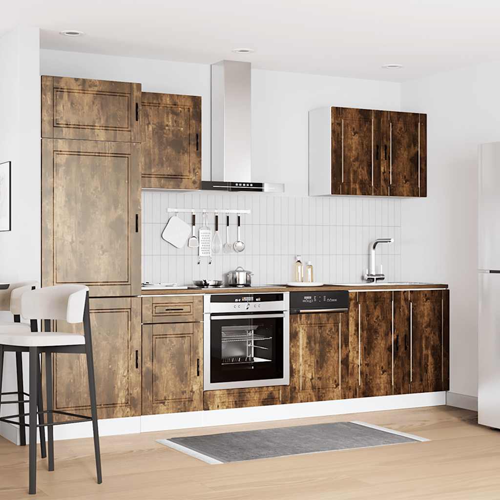 vidaXL 7 Piece Kitchen Cabinet Set "Porto" Smoked Oak Engineered Wood 3