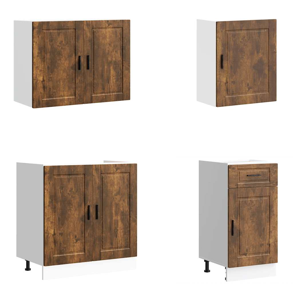 vidaXL 7 Piece Kitchen Cabinet Set "Porto" Smoked Oak Engineered Wood 4