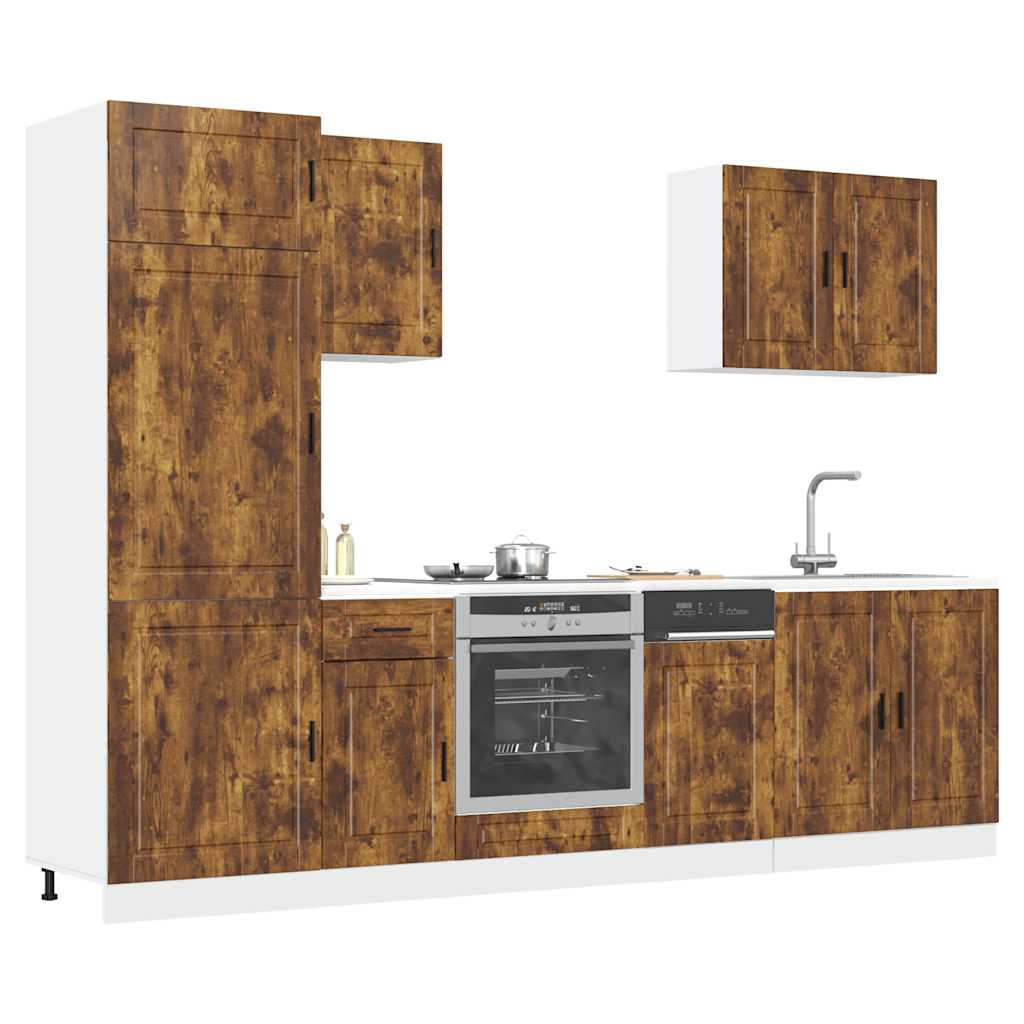 vidaXL 7 Piece Kitchen Cabinet Set "Porto" Smoked Oak Engineered Wood 1