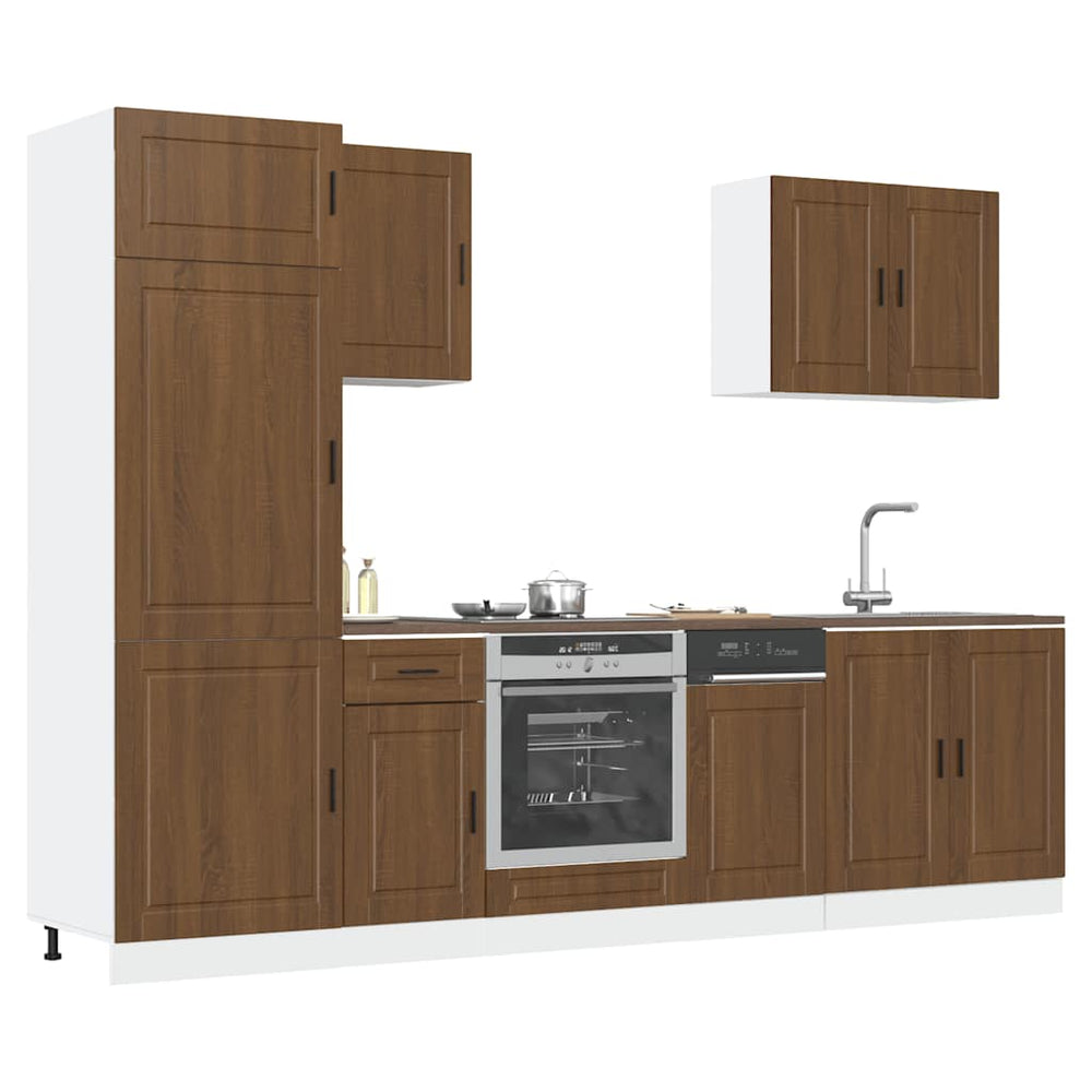 vidaXL 7 Piece Kitchen Cabinet Set "Porto" Brown Oak Engineered Wood