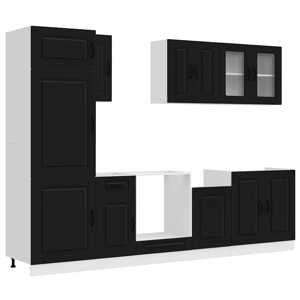 vidaXL 8 Piece Kitchen Cabinet Set "Kalmar" Black Engineered Wood 2