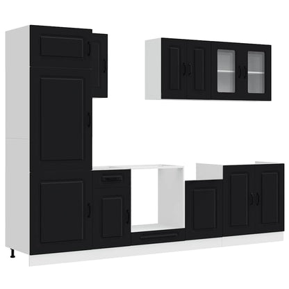 vidaXL 8 Piece Kitchen Cabinet Set "Kalmar" Black Engineered Wood 2